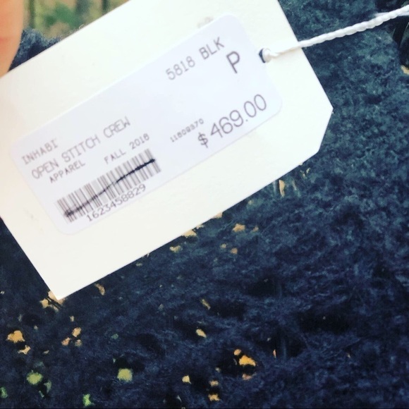 Neiman Marcus Inhabit Wool Blend Open Stitch Sweater SP Wednesday Addams Goth - Picture 4 of 5